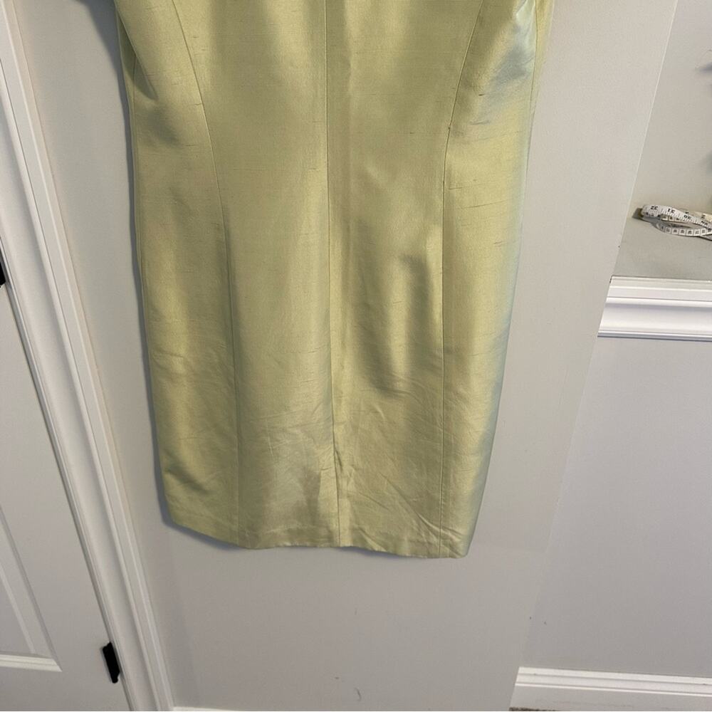 Vintage Liz Claiborne Green Raw Silk Button Front Mini Dress XS - Picture 5 of 14